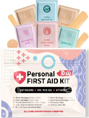 #ad First Aid Emergency Medical Kit Mini and Travel Size Great for Kids Schools $11.89