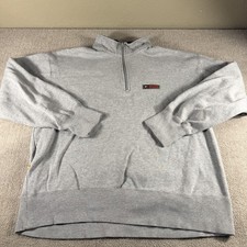 Vintage Tommy Hilfiger Athletics Sweatshirt Mens XL Gray 1/4 Zip Fleece Pullover