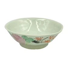 Antique Chinese Folk Art Ceramic ￼Bowl Hand Painted Decorative Collectible Bird