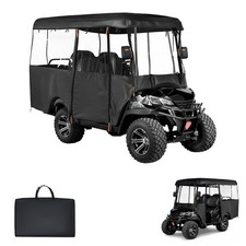 Waterproof Golf Cart Cover w/ Mirror Openings, Zip Pocket  Front Indicator