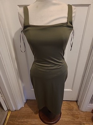 Brandneu Damen Primark Größe 10 Khaki Ärmellos Kleid