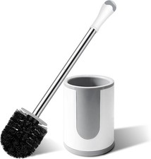 Toilet Brush, pact Toilet Bowl Brush and Holder, Stainl Steel Handle