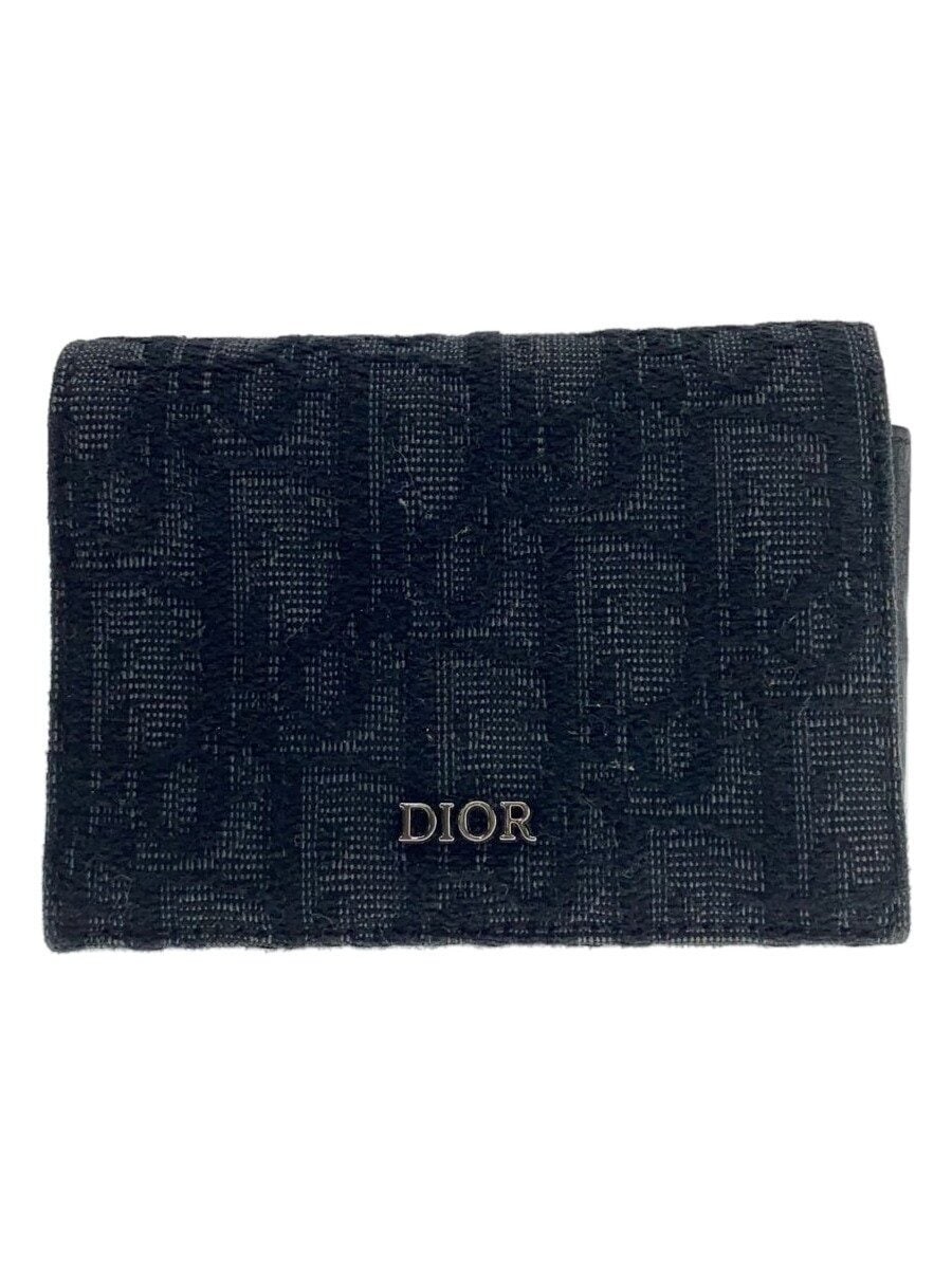 Dior HOMME Jacquard Oblique Black Card Case for Men