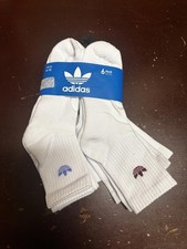 adidas Originals Crew Socks 6 Pack  Shoe Size 6  12  New