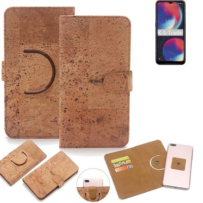 Schutz-Hülle für Wiko View 4 Wallet-Case aus Kork Schutzhülle Tasche