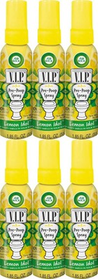 (6 PACK)  Air Wick VIP Pre-Poop Spray, Lemon Idol, 1.85 Fl Oz