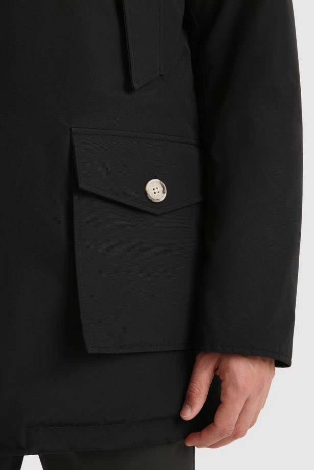 Woolrich Arctic Parka In Ramar With Detachable Fur Trim Black image 2