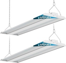 300W LED Linear High Bay Shop Light 2-Pack, 35000LM 0-10V Dimmable 5000K