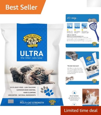 Ultra Unscented Clumping Cat Litter 18 lb - Hypoallergenic & Hard Clumping