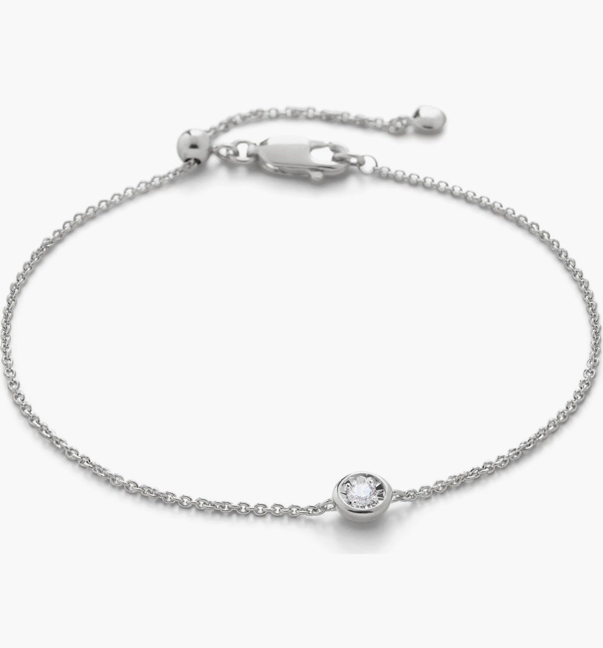 Monica Vinader Diamond Solitaire Pendant Bracelet