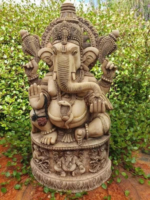 Large (35 cm) Fabulous Ganesha Marble Dust Figurine Intricately Carved - Image 1 of 4