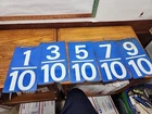 VINTAGE SUNOCO FIVE  FRACTIONAL GAS STATION PRICE DOUBLE SIDED SIGN EXCELLENT