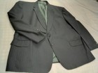 54 Men’s Wool Blazer 54L BLUE Tailored Pinstripe Sport Coat Poly WOOL 33" Lgth — photo 1