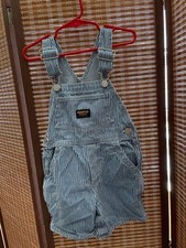 OshKosh B Gosh Denim stripe Shortalls Overall Shorts Striped Sz 3T