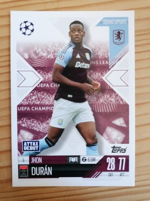 Topps Match Attax CL Extra 24/25 Nr. 5 Jhon Duran Debut Squad Update Aston Villa
