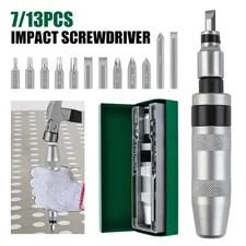 7/13 Pcs CR-V Manual Impact Screwdriver, Portable Reversible Impact Driver