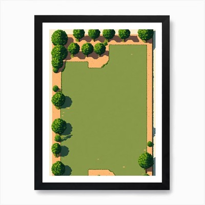 3D Rendering Of A Lawn Wandbild für gerahmtes Wandbild Poster Leinwanddruck Bild