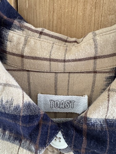 Toast Sand & Lapis Ikat Hand Woven Blouse Size 8-Rep £175. Generous - Picture 5 of 9