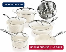 Gotham Steel Hammered 15 Pc Ceramic Cookware Set Nonstick, Pots and Pans Set Non