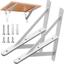 Regalhalterungen Set 4 Stück Schwerlast Wand Regal Winkel Stahl Weiß