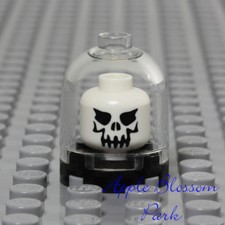 NEW Lego White SKELETON SKULL - Evil Halloween Monster Display Case Minifig Head