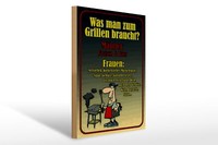 Holzschild Spruch 30X40 Cm Grillen MäNner Fleisch Bier Deko Schild
