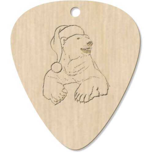 7 x 'Christmas Polar Bear' Guitar Picks / Pendants (GP00022008) - Picture 1 of 1