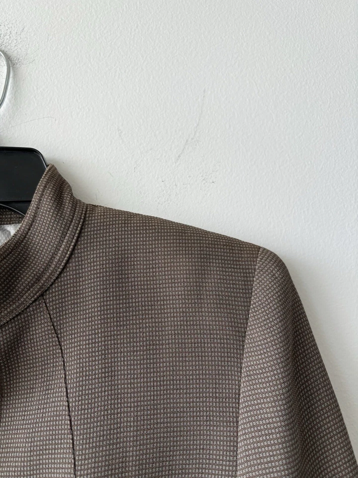 Vintage Garfield & Marks Blazer Mandarin Collar Taupe Made In NYC Size 2 See Des - Image 3 of 4