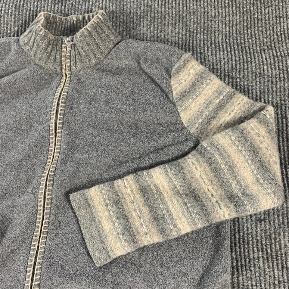 Chaqueta Liz Claiborne Mujer Extra Grande Gris Polar Bolsillos Ligera Exterior Foto 4 de 4