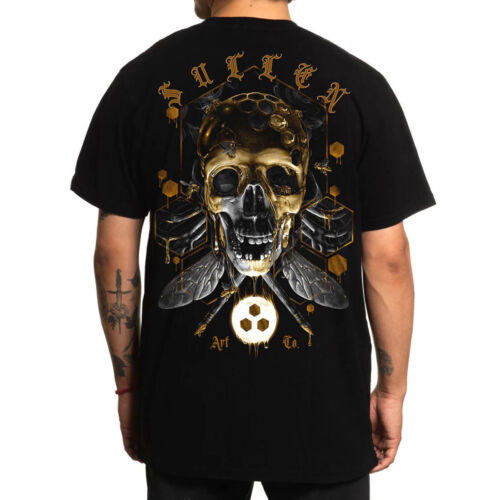 Sullen Men's Honey Badge Premium Jet Black Short Sleeve T Shirt Clothing Appa... - Picture 1 of 4