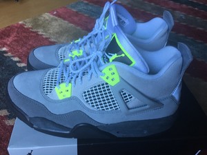 Air Jordan 4 Retro SE 95 Neon GS Size 6.5Y Grey Suede Volt CT5343-007 193154418170 | eBay