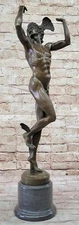 Nude Flying Mercury Hermes Bronze Art Sculpture By Cellini Greek Roman Mythology