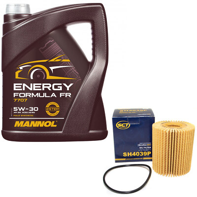 Motoröl Set 5W30 5 Liter + Ölfilter SH 4039 P für Lexus GS 300h L1 133 KW 181 PS
