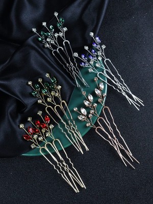 Wedding Hair Accessories for Women Bridesmaid Gifts Emerald Green Gold Hair P...