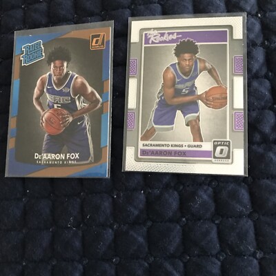 2 De Aaron Fox RC: Donruss Rated Rookie- Donruss The Rookies  Optic .   Kings