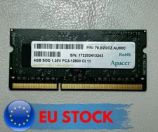 USED Apacer 4GB 1Rx8 PC3-12800 CL11 SODIMM 76.B2GCZ.AU00C Laptop Memory RAM