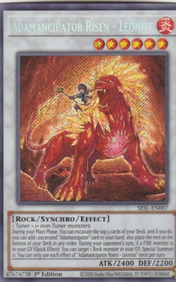 YUGIOH HOLO CARD ADAMANCIPATOR RISEN LEONITE SESL-EN007 1ST EDITION | eBay  UK