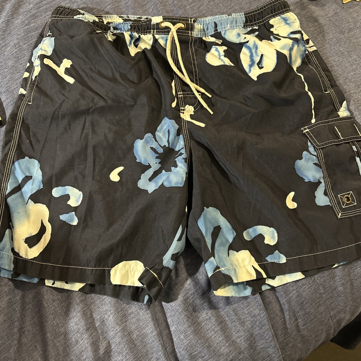 パンツ always long boardies - navy/white Gap Board Shorts Men's sz Large Navy White Floral Print Lined