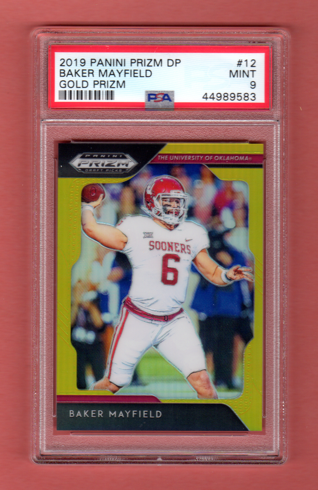 BAKER MAYFIELD 2019 PRIZM DRAFT PICKS GOLD # / 10 SP 2nd year PSA 9 MINT SOONERS