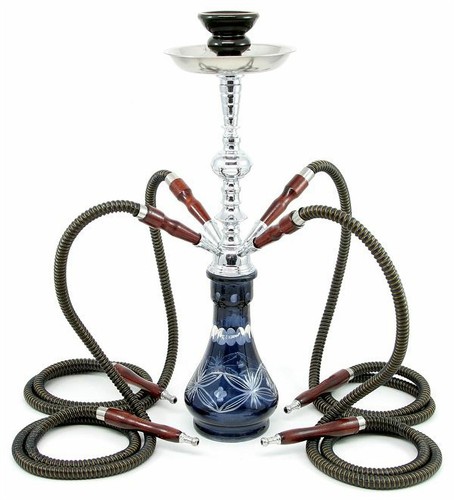 4- Hose Smoking style Shisha Black Luxury pipe Hookah set best buy Nargila bl - Afbeelding 1 van 7