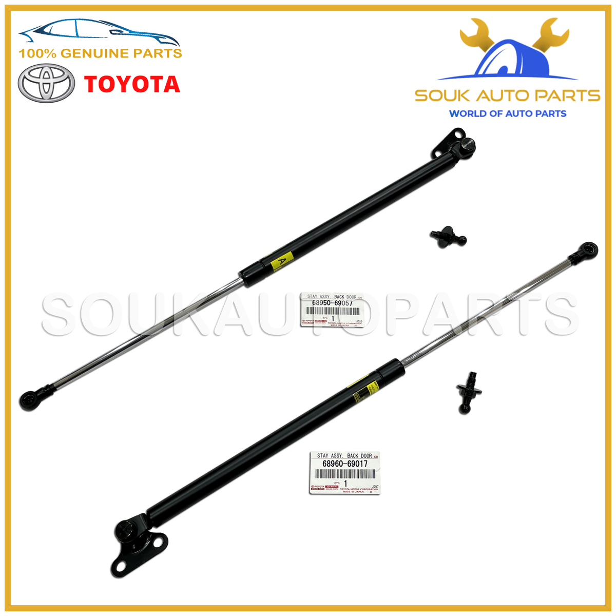 68950-69057 & 68960-69017 Genuine Toyota STAY BACK DOOR SET OF 2