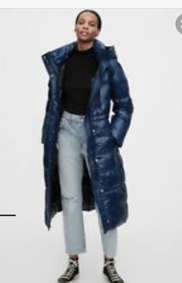 upcycled long puffer coat