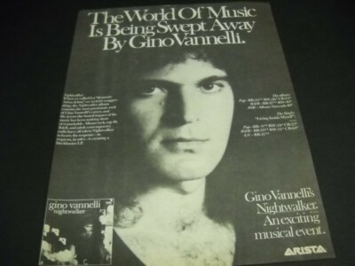 GINO VANNELLI Nightwalker - an exciting musical event 1981 Promo Poster Ad 