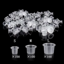 Tattoo Ink Cups 300Pc Mixed Size Permanent Makeup Pigment Clear Holder Container