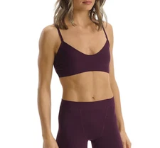 COMMANDO Butter Lined Bralette Bra sz L Large Modal Burgundy Currant