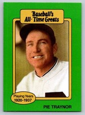 1987 Hygrade All-Time Greats #NNO Pie Traynor Pittsburgh Pirates