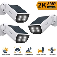 3PACK Wansview 2K Wireless Outdoor Security Camera with Spotlight, 2-Way Audio