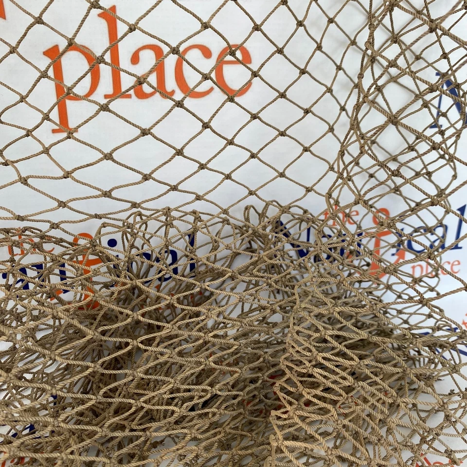 Auténtica red de pesca usada 5'x10' - Red de pesca - Antigua decoración náutica vintage Foto 3 de 4