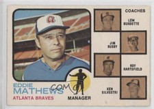 1973 O-Pee-Chee Eddie Mathews Lew Burdette Jim Busby Roy Hartsfield #237 HOF z6d