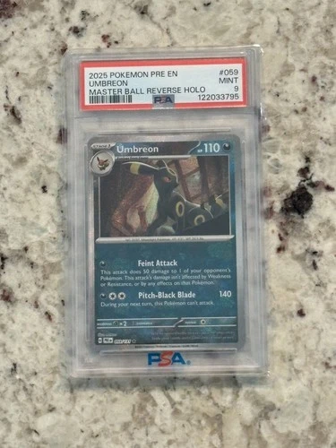 2025 Pokemon Prismatic English Umbreon Masterball 059/131 PSA 9